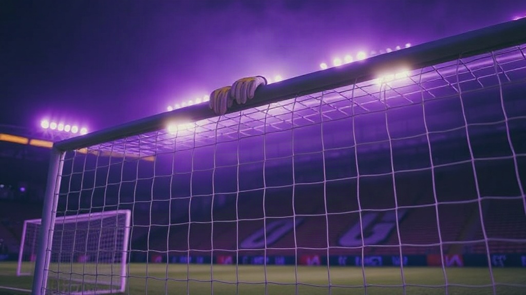 Goalkeeper training atmosphere at night